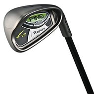 The Ping Rapture V2 irons feature multi-metal technology, including a tungsten sole weight, titanium face, and stainless steel body that combine to create maxim